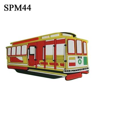 China Promotional Europe Lovely Bus Shaped Rubber Fridge Magnet for sale