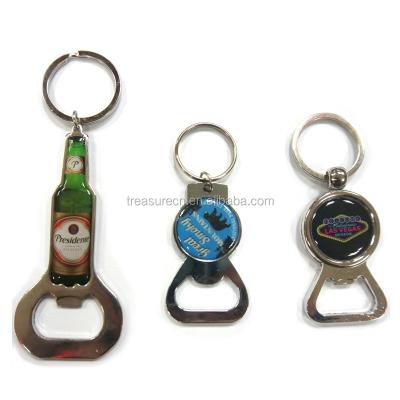 China Art Custom Sticker Epoxy Key Chain Folk Shiny Free Beer Bottle Opener Nickel Logo for sale