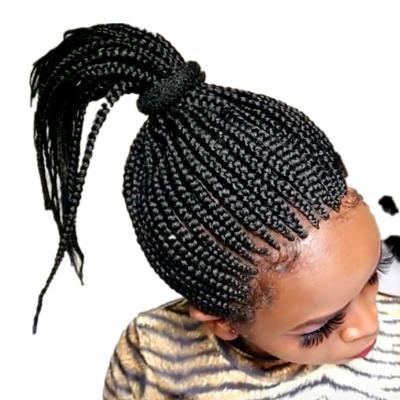 China Factory Supply Bargain Price Synthetic Hair African Braided Medium Length Wig for sale