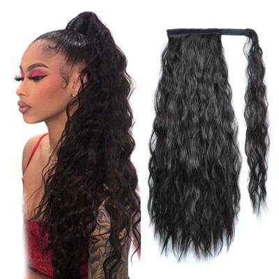 China Top Quality European and American Corn Velcro Ponytail Velcro Perm Wig Curly Ponytail Widely Used High Temperature Silk Long for sale