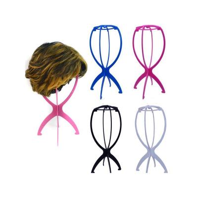 China Plastic Customize Hanging Bracket Wigs Stand Portable Foldable Wig Stand Support Di for sale