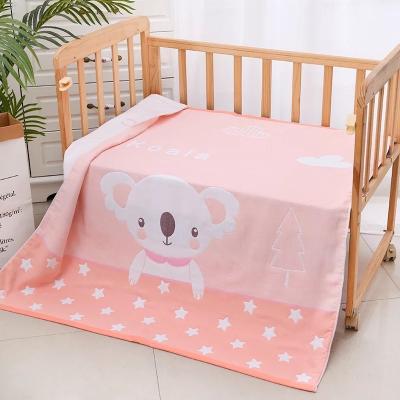 China High Quality Kids PORTABLE Four Layer Gauze Lovely Cartoon Muslin Baby Kids Blankets for sale