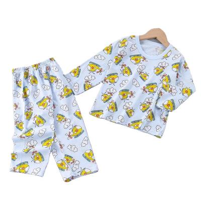 China 100% Breathable Cotton Cartoon Printed Long Sleeve Boys Sleepwear Children 2pcs Pajamas Set Boy Pajamas for sale