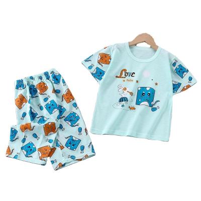 China Breathable Cartoon Printing 100% Cotton Boys Sleepwear Children 2pcs Pajama Set Boy Pajamas for sale