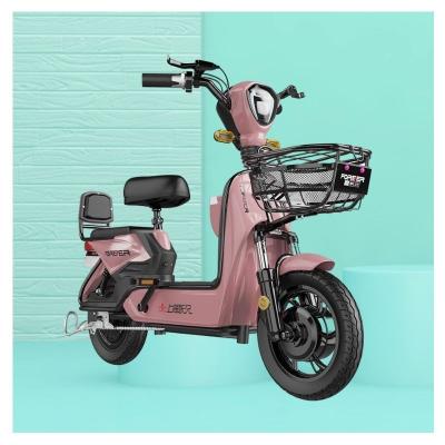 China Lead Acid Battery Factory Supply 350W 48V Electric Bike Two Wheels Electric Bike With Basket for sale