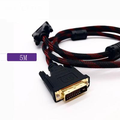 China Hot Sale 5M Gold Plated COMPUTER Male to Male 1080P DVI 24+1 Pin DVI Cable for sale