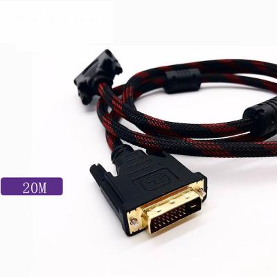 China Hot Sale 20M Gold Plated COMPUTER Male to Male 1080P DVI 24+1 Pin DVI Cable for sale