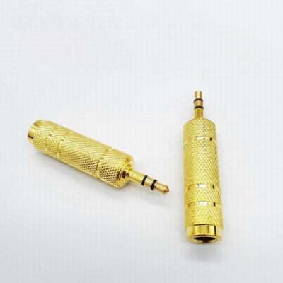 China audio & Video Gold Plated 3.5mm Stereo Male Plug To 6.5mm Jack Audio Female Adapter Connector for sale