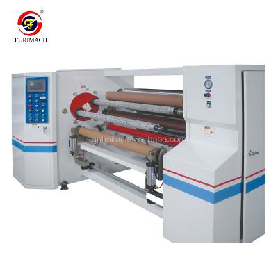 China Furimach Double shaft automatic masking tape rewinding machine turret type adhesive tape rewinding machine roll converting for sale