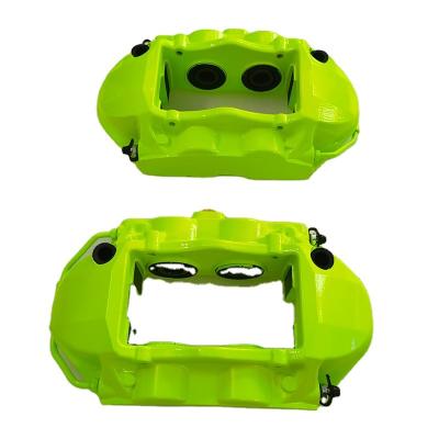 China Rear Wheel Jekit 4 Pots Brake Caliper Fluorescent Yellow Fit For 330x28mm Brake Disc for sale