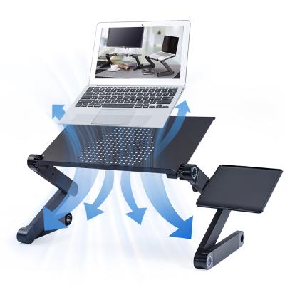 China (Size) Hot Adjustable On Amazon Metal Folding Portable Laptop Stand Adjustable Aluminum For Bed Book Lying Stand for sale