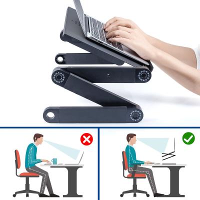 China 2021 Desk Adjustable Ergonomic Aluminum Notebook Stand Detachable Laptop Stand for 10-15.6