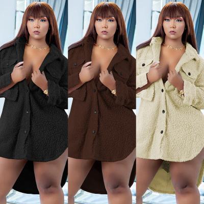 China KSH8200 spring fabric coat button lapel dress women winter anti-shrink jackets and winter plush 2021 dresses for sale