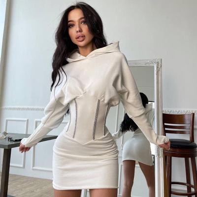 China 2021 Winter KSH589 Anti-Static Pullover Women's Hoodies Sheath Long Shapewear Bodycon Casual Dress Women for sale