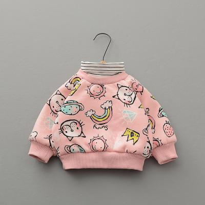 China KYBC94005 Winter Breathable Korean Sweater Collar Top Thickened Plush Cartoon New Printed Sweater For Kids Girls for sale