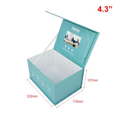 China Silk Video Box LCD Screen Case HD Europe Gift Liner Gift Case With TFT LCD Module for sale