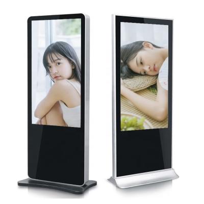 China 43 inch slim led panel ad display kiosk totem indoor floor stand advertisingplayers for sale