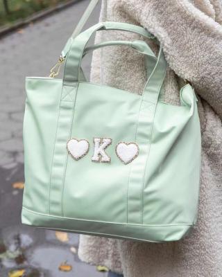 China Fashion RTS Mint Green Nylon Wholesale Fashion Handbags Women Handbags Waterproof Portable Ladies Tote Bags for sale