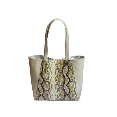 China Wholesale Women Fashion Handbag China Fashion Snakeskin Leather Handbag Tote Bag for sale