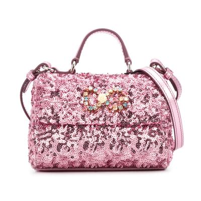 China Convenient Handle And Crossbody Foldover Champagne Sequin Shoulder Bag for sale