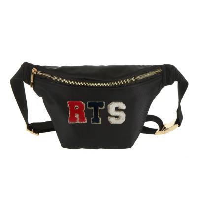 China Water Proof RTS Black Waist Bag Pussy Pack For Men Custom Waist Bag Portable Sports Bag for sale