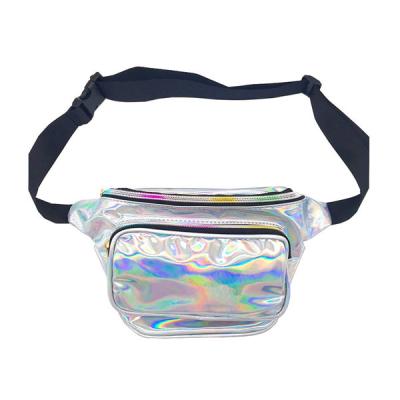 China Women Cell Phone Hologram Laser Waist Bag Fashion Fanny Pack Bum Bags Waterproof Shiny Neon Purse Easily Carry Bum Bag for sale