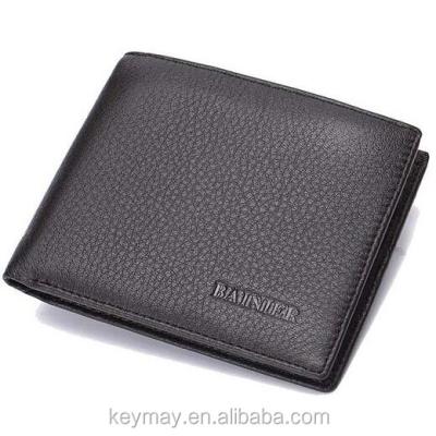 China Embossed Leather Custom Men's Logo Wallet Genuine Leather Bifold Wallet for sale