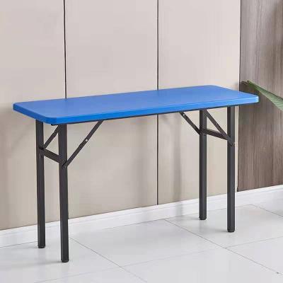 China Outdoor Rectangle Plastic Tables Picnic Table Contemporary Portable Plastic Folding Furniture Black Blue Black Folding Tables for sale