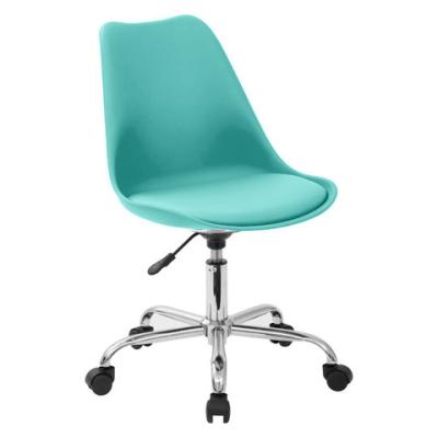 China Hot Sale Modern Cheap Modern Metal Swivel Plastic Chair Lift PU Seat Colorful Plastic Dining Chair With Wheel for sale