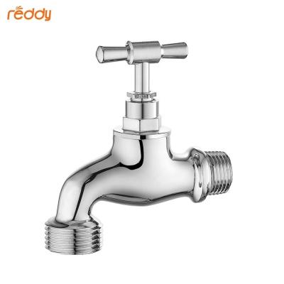 China Bibcock Contemporary Brass Outdoor Garden Hose Faucet Wall Mounted Slow Open High Quality Nickel Plated 1/2 & 3/4 Inch Basin Faucet Sink for sale