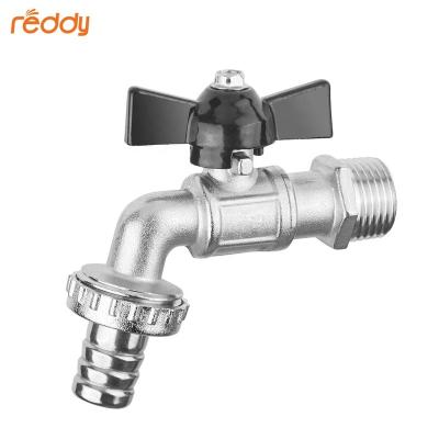 China Contemporary Bibcock Spout For Home 1/2 Ball Core Iron Lever Handle Hose Bib Faucet High Quality Brass Garden Water Tap for sale