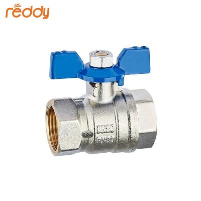 China Manufacturer General Brass Butterfly Valve Zinc Alloy Handle Pex Fit Ball Valve G 3/8 - G1 Brass Valve For Multilayer PEX Pipe for sale