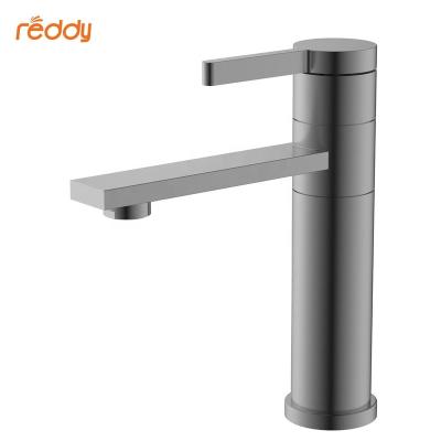 China Contemporary Single Level Lead Free Gray Color SUS304 Sink Basin Faucet Mixer Handle Basin Faucet Thermostatic Faucets for sale