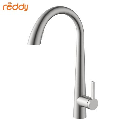 China Thermostatic Faucets Reddy Brand Deck Mounted Modern Brushed Nickel Single Handle Pull Out Pull Down Kitchen Sink Faucet for sale