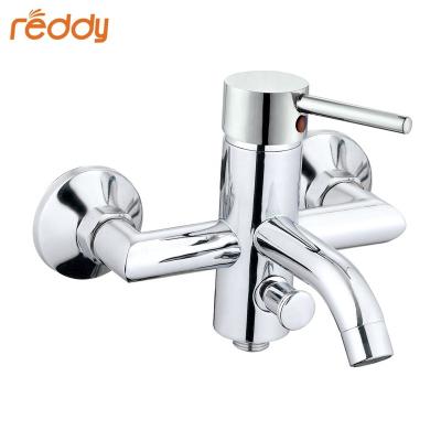 China Without Ordinary Faucet Chromed Bathroom Mixer Tap Zinc Alloy Handle Contemporary Wall Mounted Slide Bar Bathtub Faucets for sale