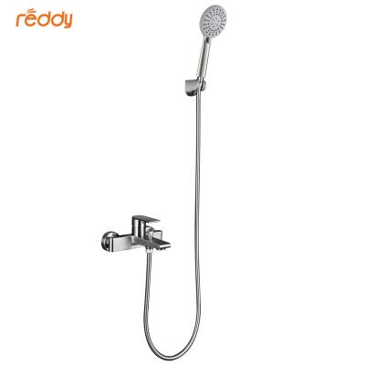 China Without Slide Bar 304 Stainless Steel Wall Mounted Bathroom Shower Faucets Bathtub Mixers Faucets And Waterfall Rain Shower Sets For Bathroom for sale