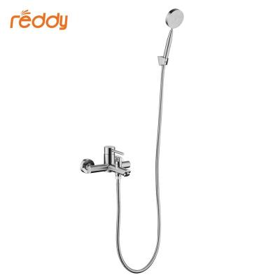 China Modern Thermostatic 304 Stainless Steel Bathroom Tub Shower Mixer Set Without Slide Bar And Shower Brass Wall Mounted Faucet for sale