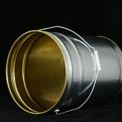 China 20L Conical Paint Tin Bucket 5 Gallon Tinplate drums pails with Curly Edge for Oil à venda