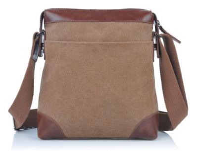 China Small Unisex cool Cotton Canvas Messenger bag with 100% nylon Lining for sale