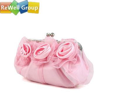 China Fashionable Ladies Leather Business Bags Sweet Roses Hand Bag Bride Evening Bag for sale