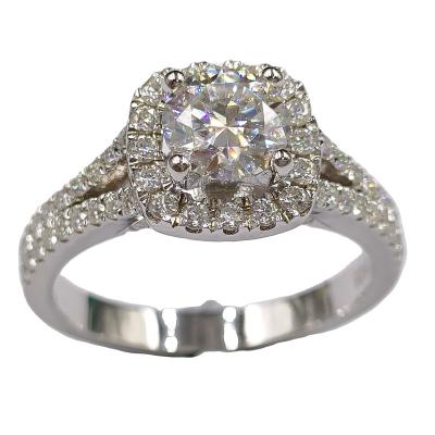 China Romantic Ring 1 Carat Moissanite Ring 925 Silver Trendy Jewelry for sale