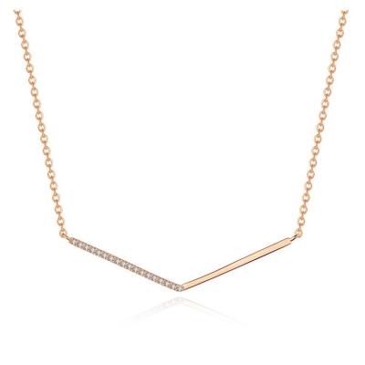 China Wholesale Women's Necklace Sterling Sliver Rose Gold Necklace Hot Sale Trendy Simple Jewelry Findings for sale