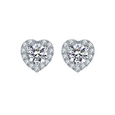 China TRENDY Hot Sale Fashion Jewelry Moissanite Earrings Sets White Gold Studs Silver Earrings for sale