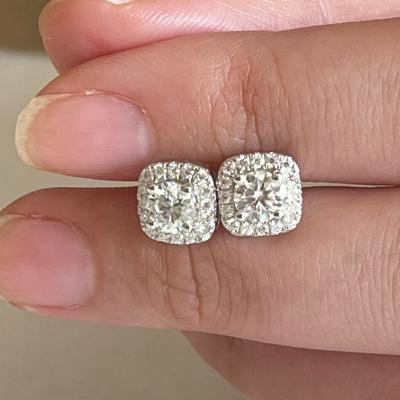 China 2022 Luxury New Design TRENDY Handmade Jewelry Earrings Moissanite Studs Silver Earrings for sale