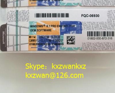 China OEM Windows Product Key Sticker , Win 8 Pro OEM Sticker X18 COA Label for sale