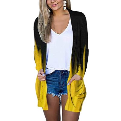 China 2021 Breathable Autumn And Winter New Women'S Clothing Printed Pocket Top Woman Loose Cardigan Jacket Plus Size Coat for sale