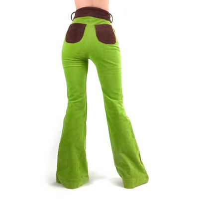 China Hot Sale Office Women's Trousers Anti-pilling Solid Corduroy Pants For Women With Contrast Color Pocket for sale