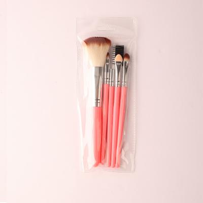 China Angular Blush 5PCS Make Up Eyeshadow Brush Set Lip Sweep Powder Eyelash Sponge Set Brush for sale