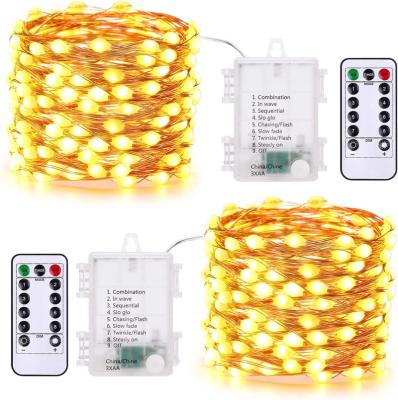 China Imeelighting Garden Fairy Lights, 2 Packs 17.48ft 50 LED Battery Operated String Lights with Remote Timer, Waterproof Flickering Firefly for sale