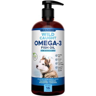 China WANZIBEI Omega 3 Stocked Fish Oil Pet Nutrition for Wild Dogs and Cats and Pure Icelandic Liquid Fish Oil Supplement for sale